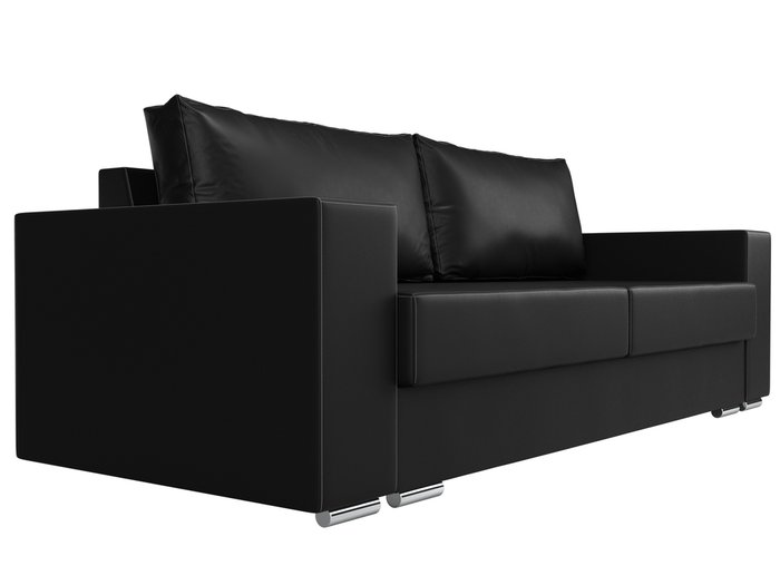 Прямой диван-кровать Исланд черного цвета (экокожа) - лучшие Прямые диваны в INMYROOM