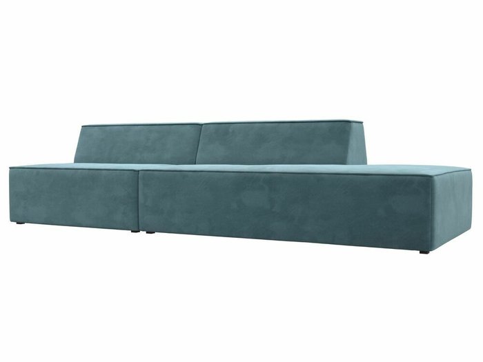 Прямой модульный диван Монс Модерн бирюзового цвета правый