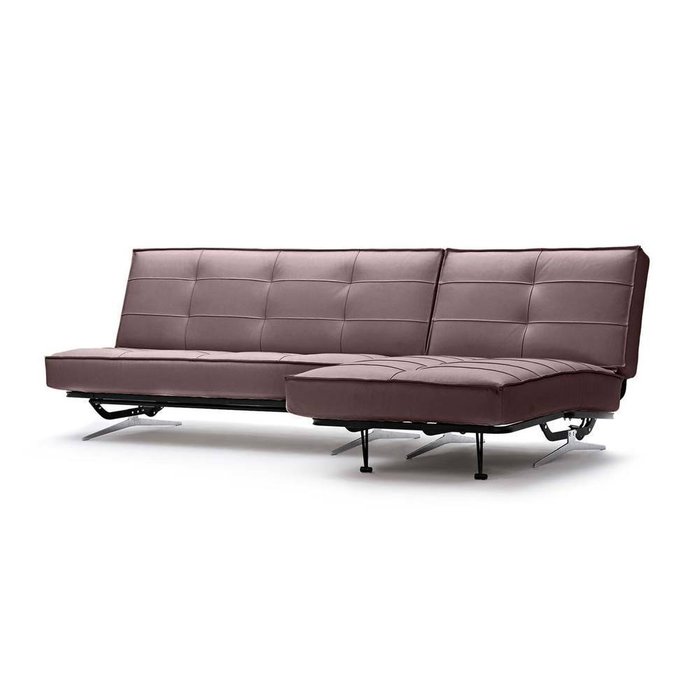 Угловой диван-кровать Арни из натуральной кожи бордового цвета - купить Угловые диваны по цене 97990.0