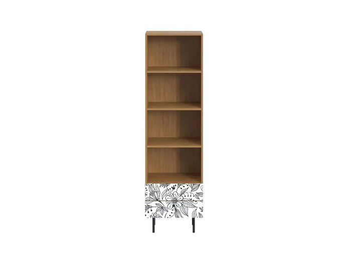 Книжный шкаф Frida с принтом Flower и металлическими ножками - купить Книжные шкафы по цене 27900.0
