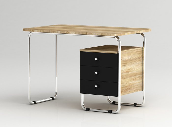 Рабочий стол Bauhaus с тремя выдвижными ящиками  - купить Письменные столы по цене 32800.0