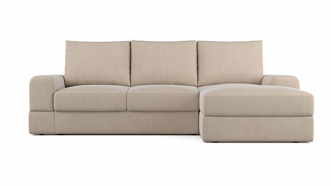 Угловой раскладной диван Elke правый бежевого цвета