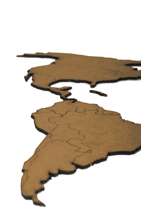 Деревянная карта мира коричневого цвета - лучшие Декор стен в INMYROOM