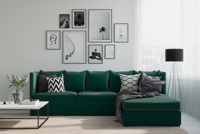 Угловой диван-кровать Neo зеленого цвета - купить Угловые диваны по цене 79990.0