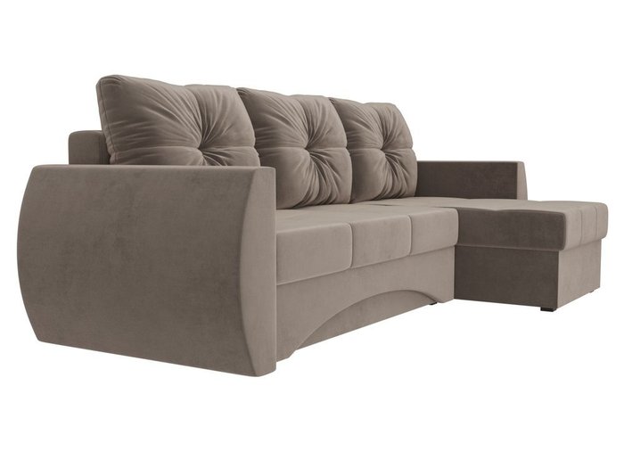 Угловой диван-кровать Сатурн коричневого цвета правый угол - лучшие Угловые диваны в INMYROOM