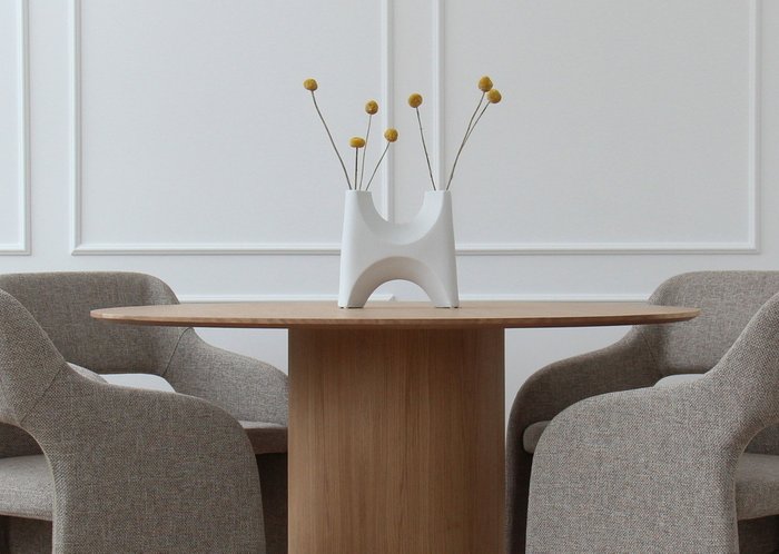 Стол обеденный Type D 120 цвета беленый дуб - лучшие Обеденные столы в INMYROOM