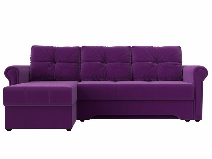 Угловой диван-кровать Леон фиолетового цвета левый угол - купить Угловые диваны по цене 39999.0