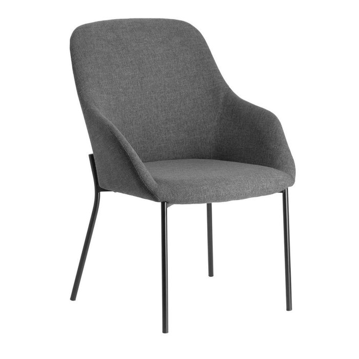 Мягкий стул Futura metal black fabric dark grey темно-серого цвета