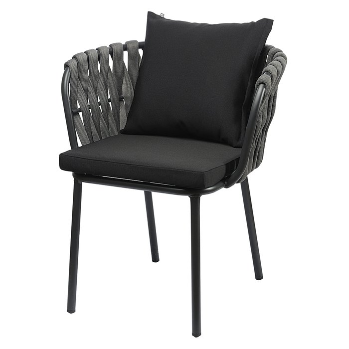 Садовый стул Braid серо-черного цвета