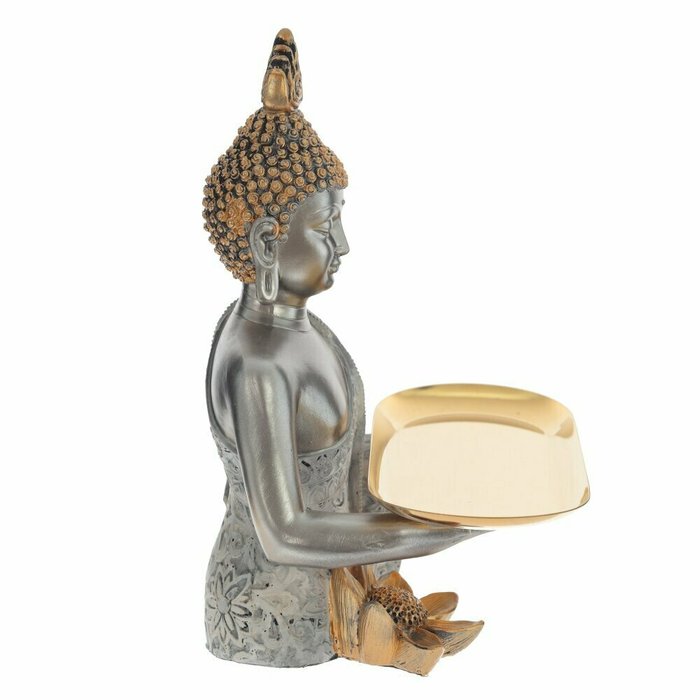 Фигурка декоративная Будда серебристо-золотого цвета - купить Фигуры и статуэтки по цене 3363.0