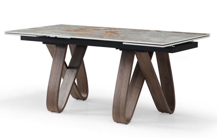 Раскладной обеденный стол Lido серо-коричневого цвета