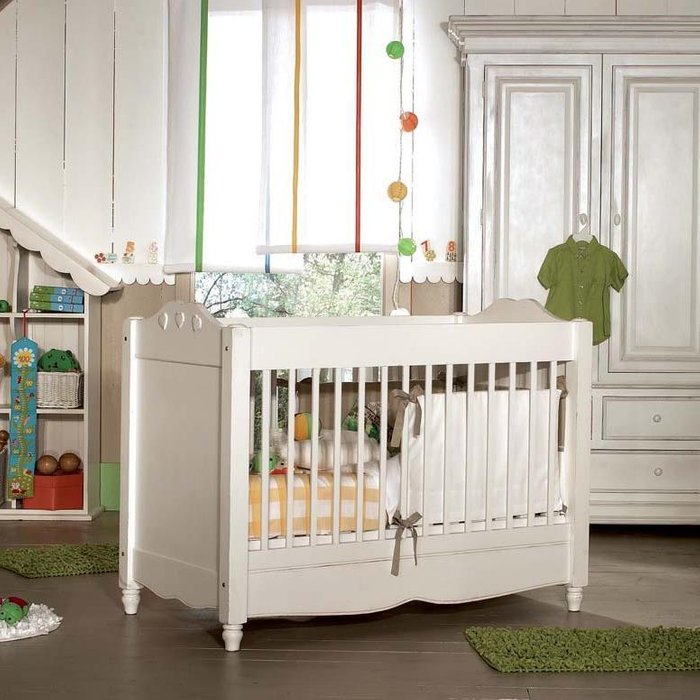 Кровать для новорожденного с регулируемой высотой Нордик белого цвета - купить Колыбели по цене 93075.0