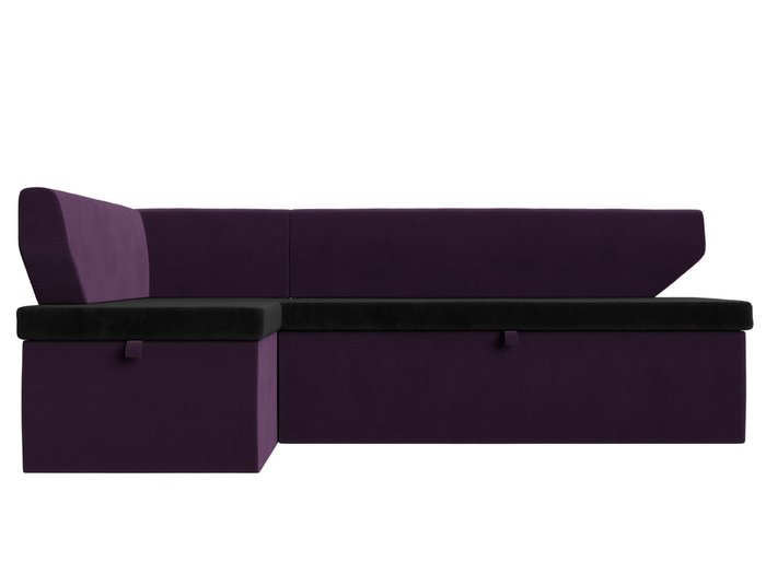 Угловой диван-кровать Омура черно-фиолетового цвета левый угол - купить Угловые диваны по цене 39999.0