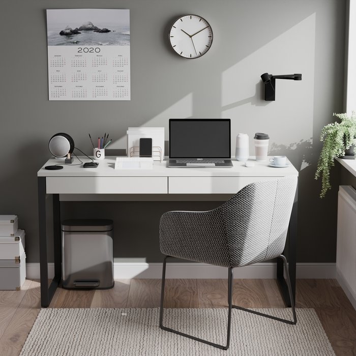 Письменный стол Кассия белого цвета - лучшие Письменные столы в INMYROOM