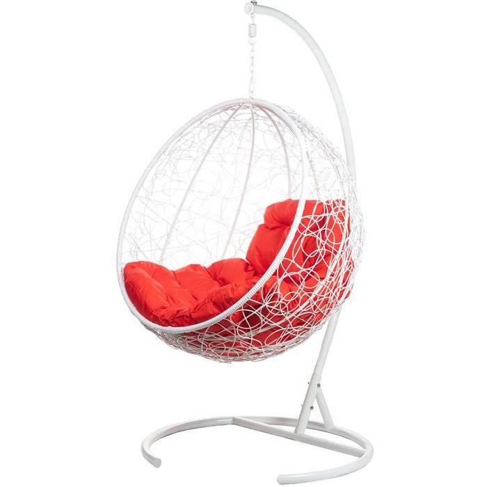 Кресло подвесное Kokos с красной подушкой