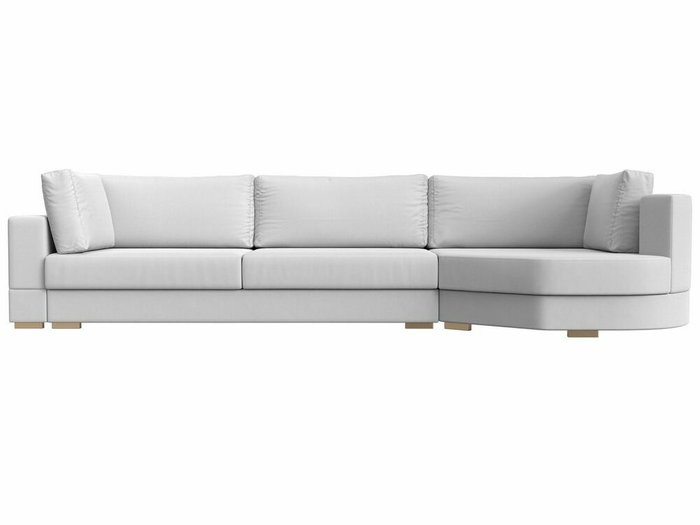 Угловой диван-кровать Лига 026 белого цвета (экокожа) правый угол - купить Угловые диваны по цене 85999.0