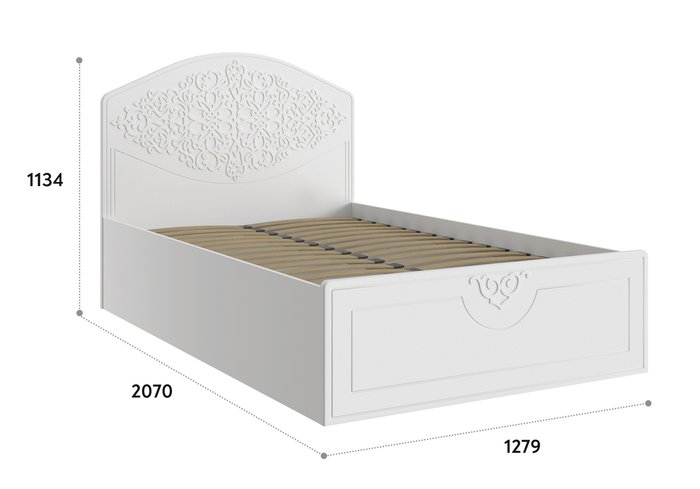 Кровать с подъемным механизмом Ассоль 120х200 белого цвета - купить Кровати для спальни по цене 41153.0