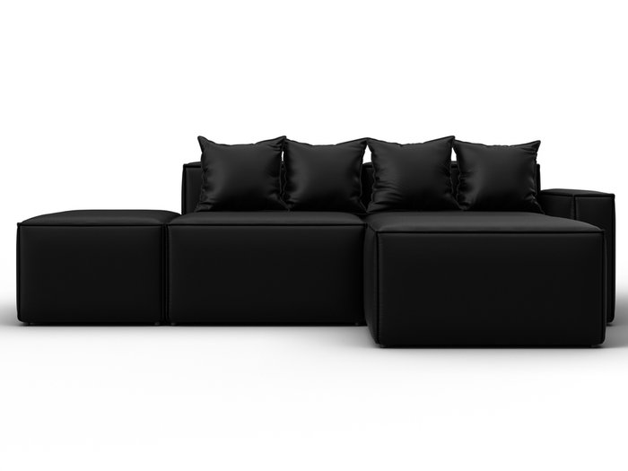 Угловой модульный диван Лига-063 черного цвета правый (экокожа) Угловой модульный диван Лига-063 черного цвета правый (экокожа)