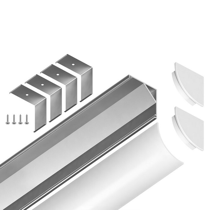 Профиль угловой круглый для светодиодной ленты Ambrella Alum Profile GP2100AL - лучшие Светодиодная лента в INMYROOM Профиль угловой круглый для светодиодной ленты Ambrella Alum Profile GP2100AL - лучшие Светодиодная лента в INMYROOM