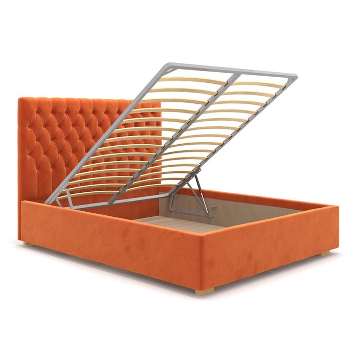 Кровать Emily оранжевого цвета с подъемным механизмом 160х200 - купить Кровати для спальни по цене 75900.0