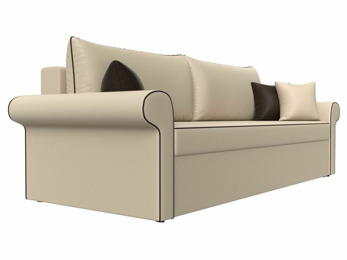Прямой диван-кровать Милфорд бежевого цвета (экокожа) - лучшие Прямые диваны в INMYROOM