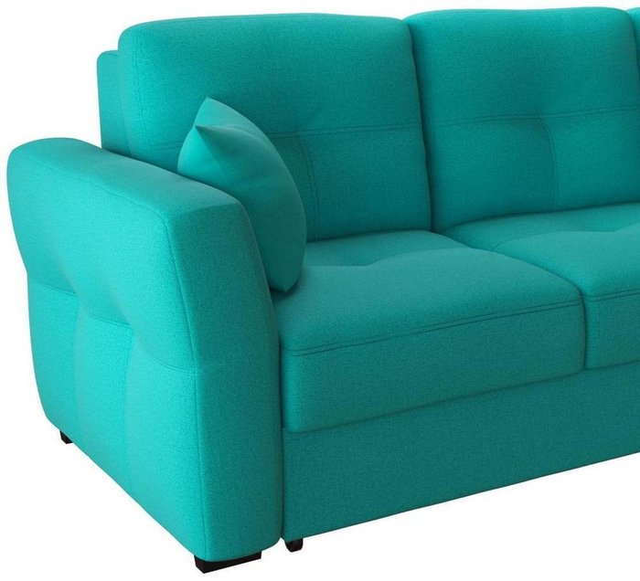 Диван-кровать прямой Манхеттен Azur зелено-бирюзового цвета - лучшие Прямые диваны в INMYROOM