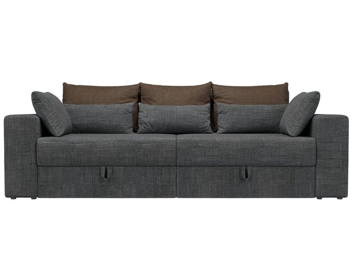 Прямой диван-кровать Мэдисон серо-коричневого цвета - купить Прямые диваны по цене 37990.0