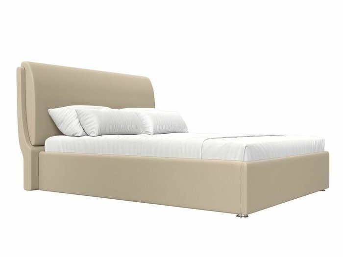 Кровать Принцесса 200х200 бежевого цвета с подъемным механизмом (экокожа) - лучшие Кровати для спальни в INMYROOM