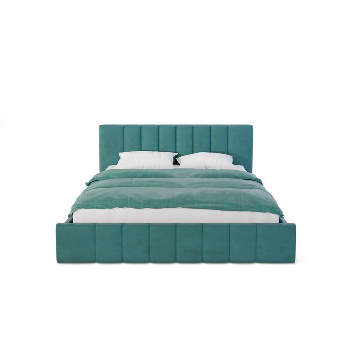 Кровать Лайн 160х200 зеленого цвета без подъемного механизма - купить Кровати для спальни по цене 75000.0