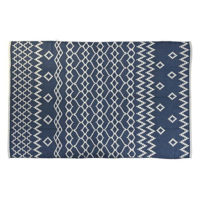 Ковер из полиэстера 120x180 бело-синего цвета