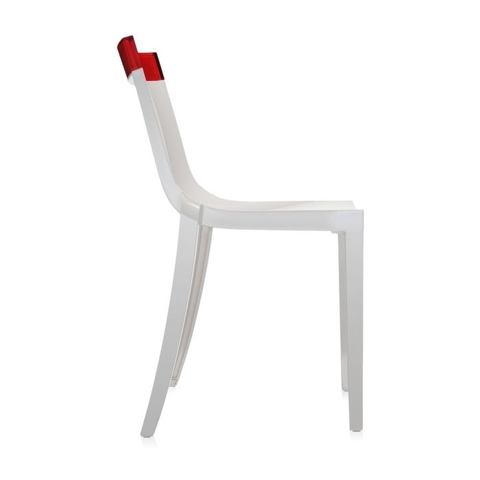 Стул Hi-Cut белого цвета с красной вставкой  - лучшие Обеденные стулья в INMYROOM