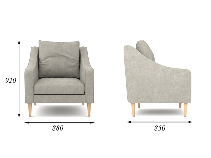 Кресло Ричи светло-серого цвета - купить Интерьерные кресла по цене 22990.0