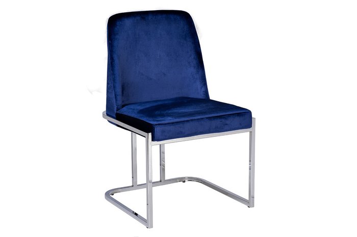 Стул в обивке из велюра синего цвета  - купить Обеденные стулья по цене 24000.0