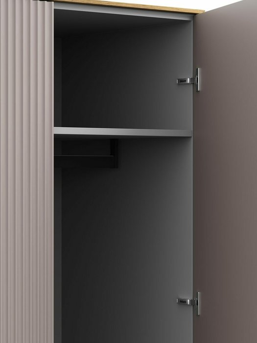 Шкаф Fargo серо-бежевого цвета с двумя ящиками - лучшие Шкафы распашные в INMYROOM