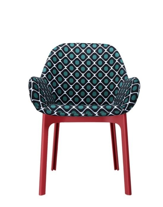 Стул Clap Double J. Olive зеленый с красными ножками - лучшие Обеденные стулья в INMYROOM