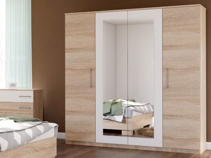 Спальня Аврора бежево-белого цвета - лучшие Спальные гарнитуры в INMYROOM