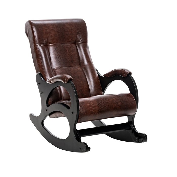 Кресло-качалка Модель 44 коричневого цвета (экокожа) - лучшие Интерьерные кресла в INMYROOM