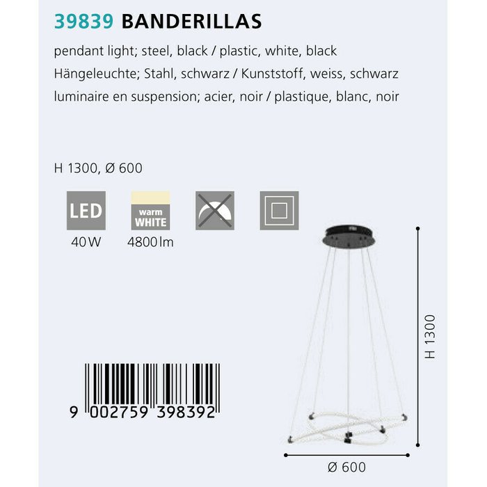 Подвесной светодиодный светильник Banderillas белого цвета - лучшие Подвесные светильники в INMYROOM