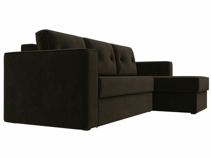 Угловой диван-кровать Принстон темно-коричневого цвета правый угол  - купить Угловые диваны по цене 48999.0