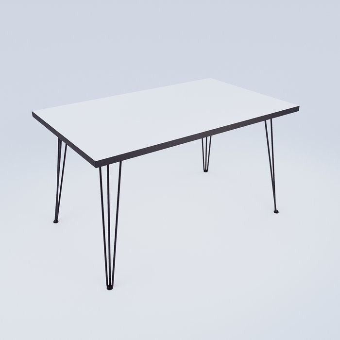 Обеденный стол 90 белого цвета с серой кромкой - купить Обеденные столы по цене 5470.0