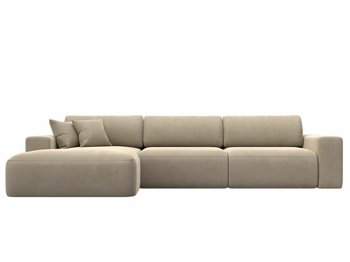 Угловой диван-кровать Лига 036 Классик Лонг бежевого цвета левый угол - купить Угловые диваны по цене 109999.0