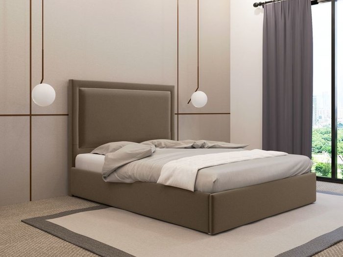 Кровать Юнит 160х200 коричневого цвета с подъемным механизмом
