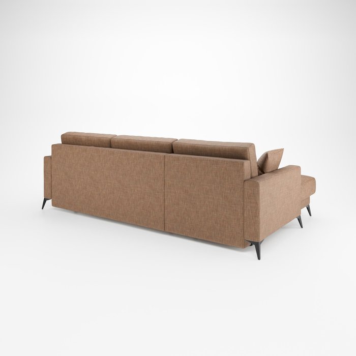 Угловой диван-кровать Наоми светло-коричневого цвета левый - лучшие Угловые диваны в INMYROOM