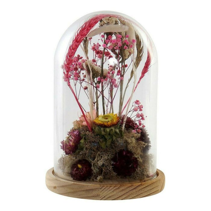 Декоративная фигура Стеклянный Цветы Деревянный MDF (17 x 17 x 26 cm)