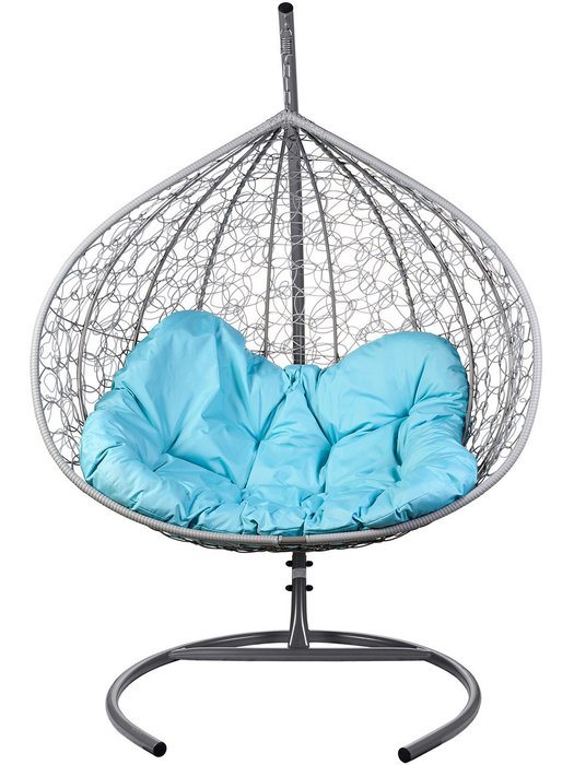 Двойное подвесное кресло Gemini с голубой подушкой - купить Подвесные кресла по цене 10350.0