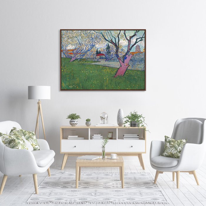 Репродукция картины View of Arles with Trees in Blossom 1889 г. - лучшие Картины в INMYROOM