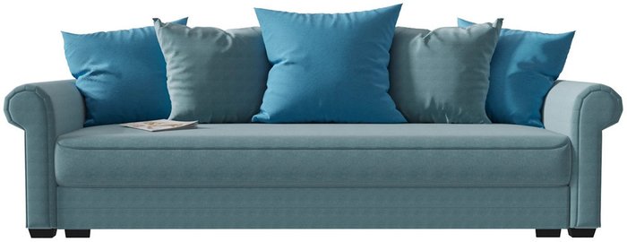 Диван-кровать прямой Гамбург Next голубого цвета - купить Прямые диваны по цене 59827.0