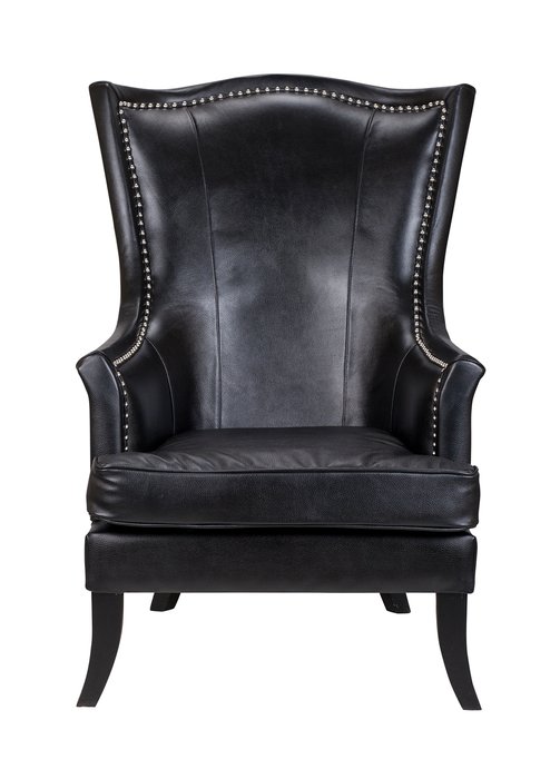 Дизайнерское кресло Chester black leather черного цвета - купить Интерьерные кресла по цене 103800.0