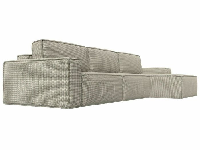 Угловой диван-кровать Прага Классик лонг бежево-серого цвета правый угол - лучшие Угловые диваны в INMYROOM