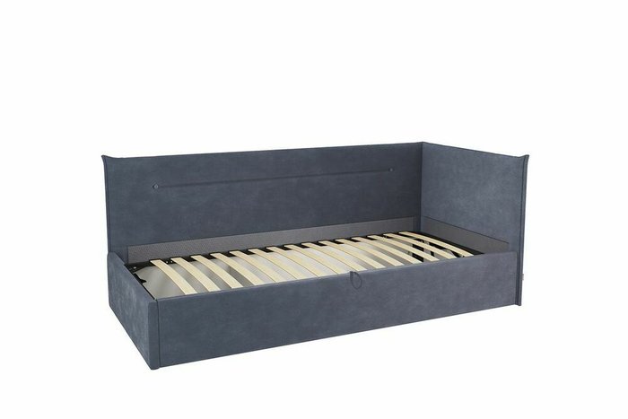 Кровать Альба 90х200 темно-синего цвета с подъемным механизмом - купить Кровати для спальни по цене 27090.0